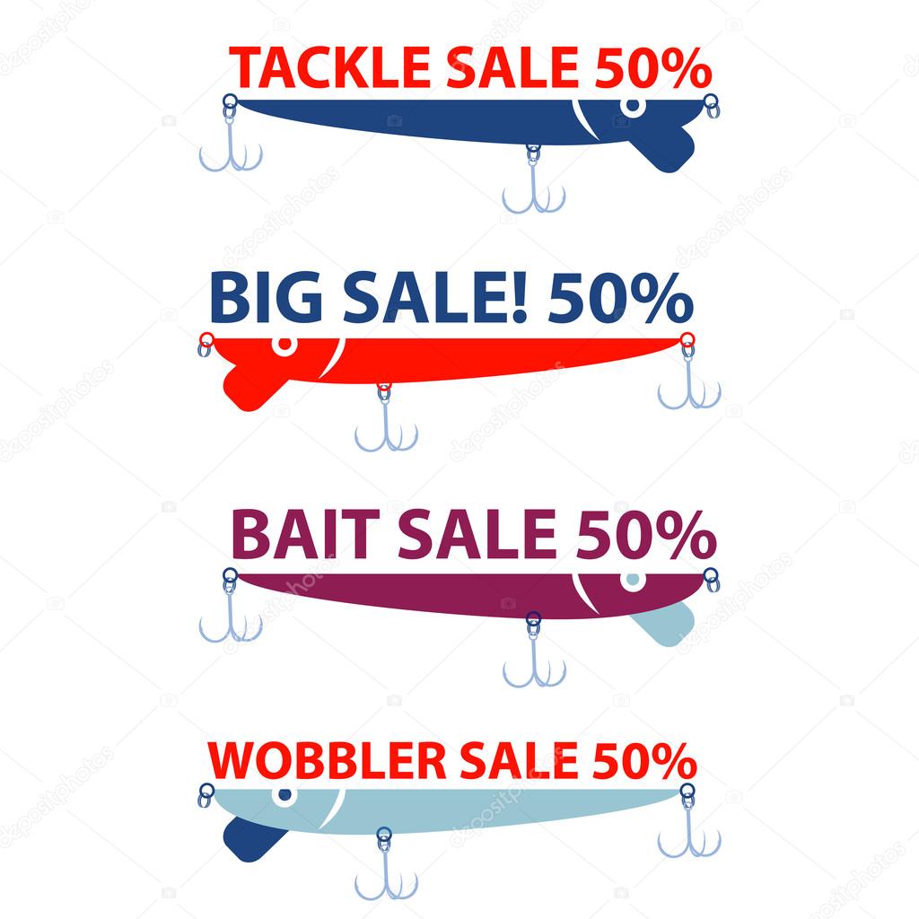 vector design with bait wobbler for sale fishing tackle shop