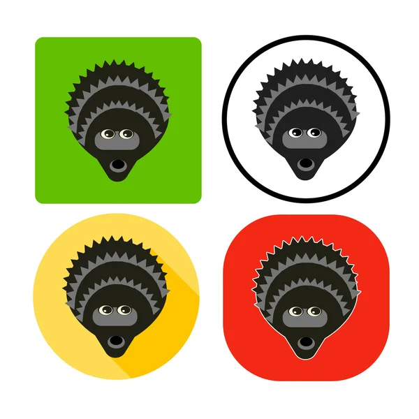 Vector illustration set character muzzle hedgehog — Διανυσματικό Αρχείο