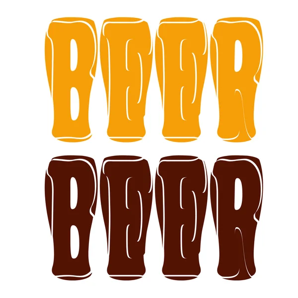 Vetor conceito lettering cerveja entrar em óculos para escuro e ligh —  Vetores de Stock