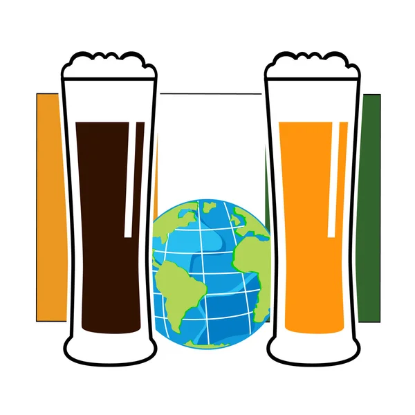 Vektor szemüveges beer nemzeti európai zászló — Stock Vector