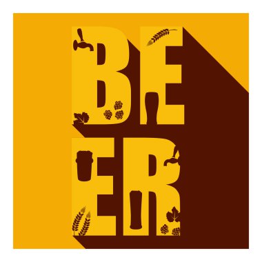 Vector beer poster of type composition with different glasses clipart