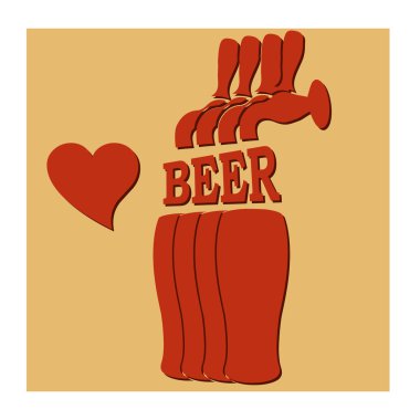 Vector silhouette beer faucets with glasses