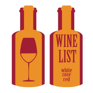 vector concept design wine list with text on bottle