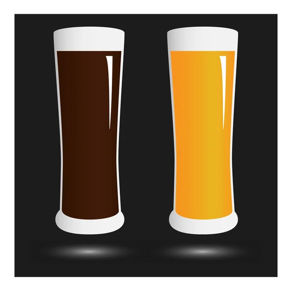 Bicchiere di birra volume vettoriale con menu di birra lettering — Vettoriale Stock