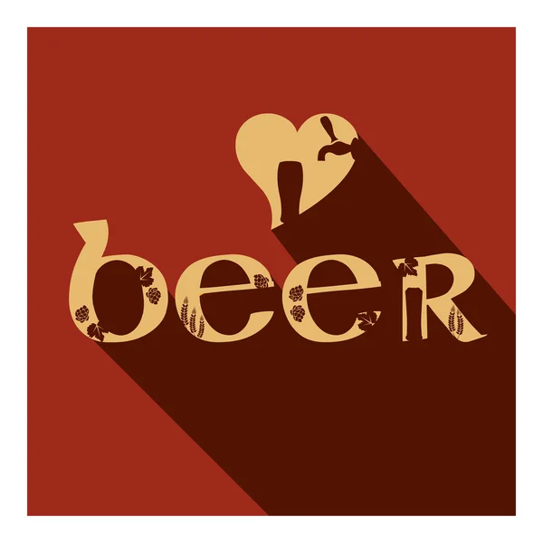 Vector beer poster of type composition with different glasses — ストックベクタ