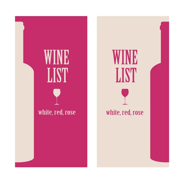 Vector concept design wine list with text, glasses and bottle — 图库矢量图片