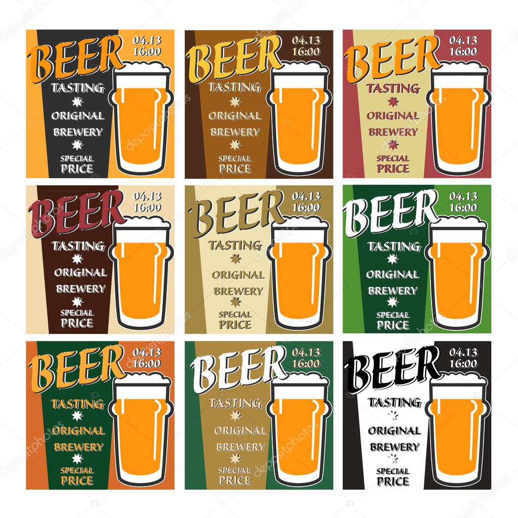 vector set design beer tasting with special offer