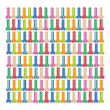 Vector pattern or background of penis in bright colors clipart