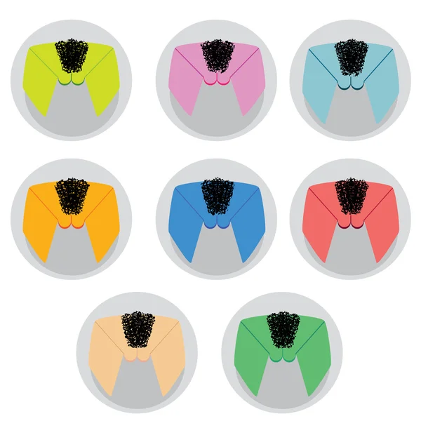 Vector round icons of vagina in bright different colors — Stockový vektor