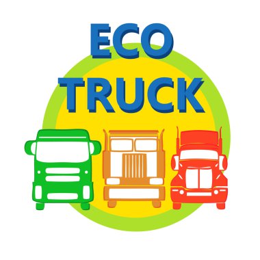 vector illustration design eco car heavy truck in bright colors