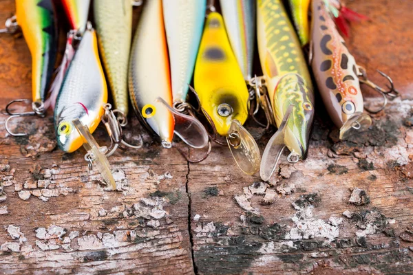 Enfoque selectivo primer plano cebo de pesca wobbler — Foto de Stock