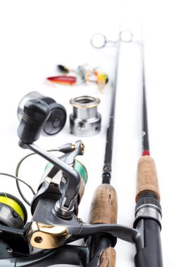 Balık tutma ele - rod, makara, çizgi ve lures