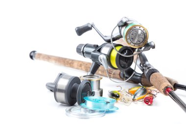Balık tutma ele - rod, makara, çizgi ve lures
