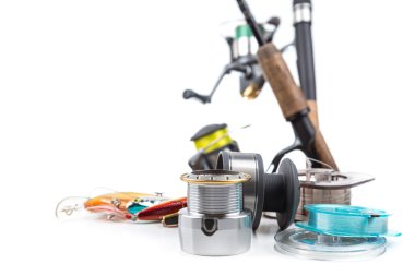 Balık tutma ele - rod, makara, çizgi ve lures