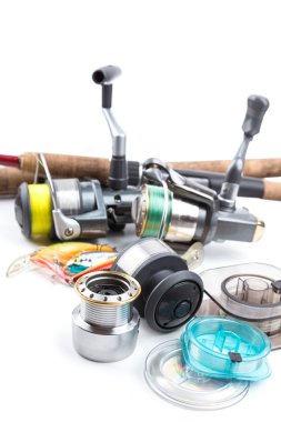 Balık tutma ele - rod, makara, çizgi ve lures