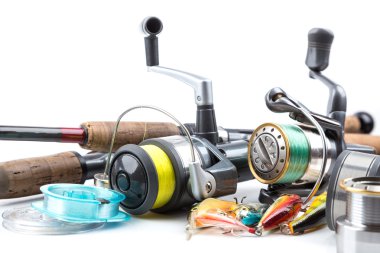 Balık tutma ele - rod, makara, çizgi ve lures