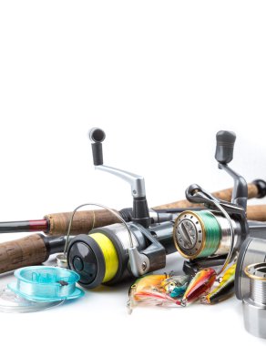 Balık tutma ele - rod, makara, çizgi ve lures