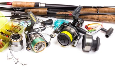 Balık tutma ele - rod, makara, çizgi ve lures