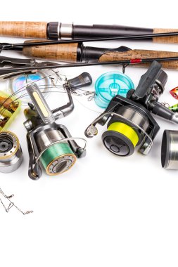 Balık tutma ele - rod, makara, çizgi ve lures