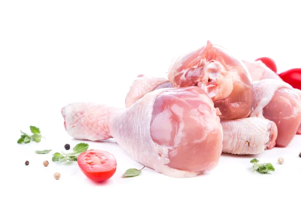 Piece raw chicken legs with decor from on side — Stock Photo, Image