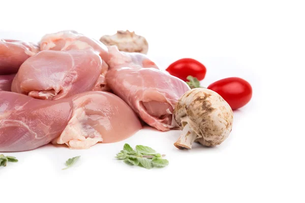 Raw fillet carcasses of chickens from on side — Stock Photo, Image