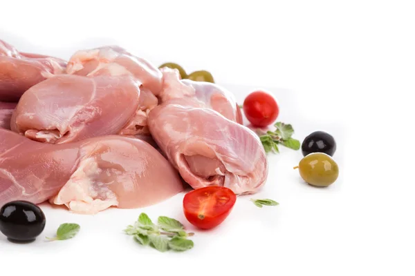 Raw fillet carcasses of chickens from on side — Stock Photo, Image