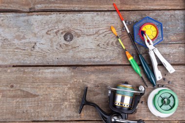 ahşap arka plan anglers balıkçılık ele