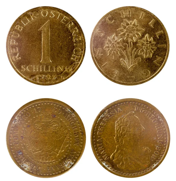 Twee oude Oostenrijkse coins — Stockfoto