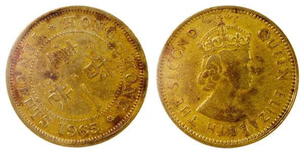 Старая монета Гонконга — стоковое фото