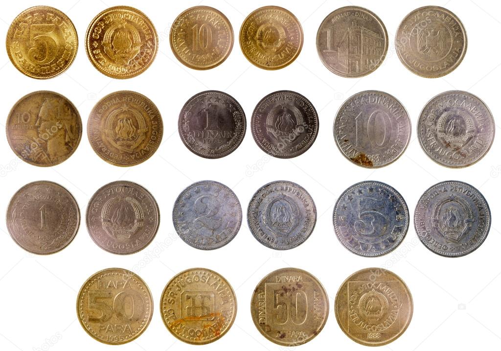 different old yugoslavian coins 