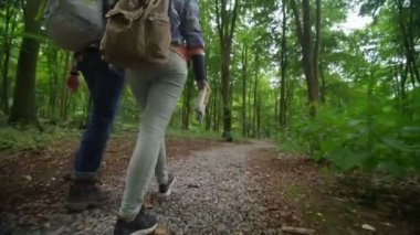 Çift ormanda hiking