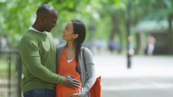 Casal relaxante no parque — Vídeo de Stock