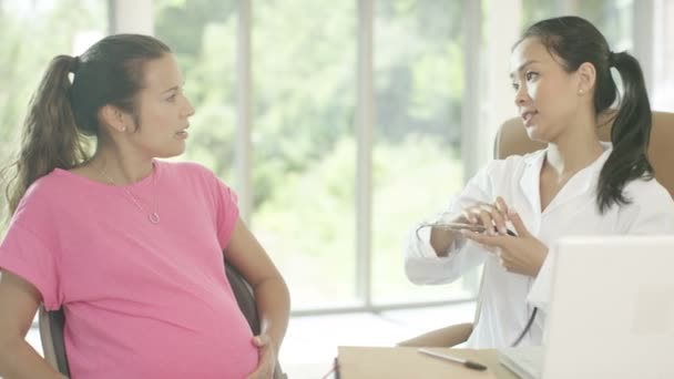 Doctor examining a pregnant woman — Stock Video