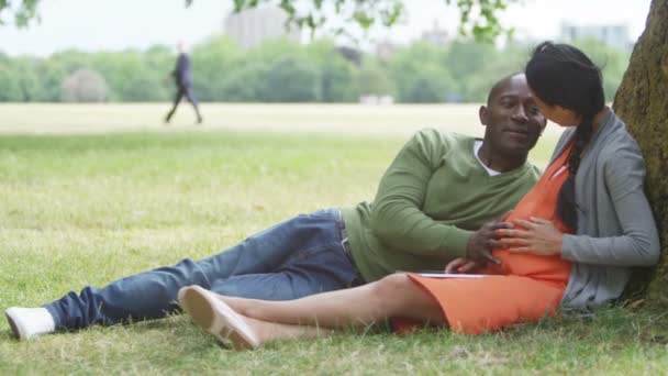 Couple relaxing with computer tablet — Stock Video