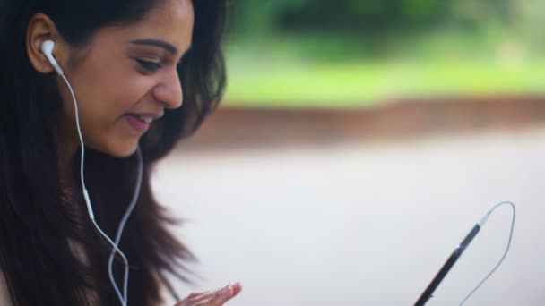 Woman making a video call — Stock Video