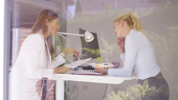 Mujeres de negocios que trabajan en la oficina moderna — Vídeo de stock