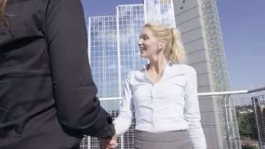 iş kadınları el sallamak