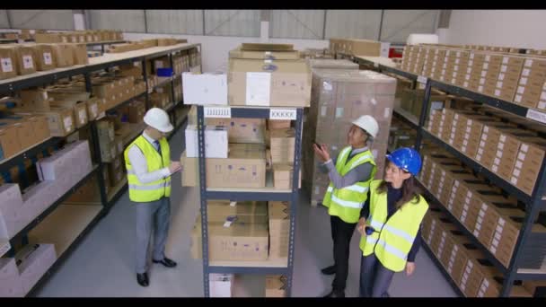 工人准备发运的货物 — 图库视频影像