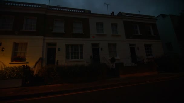 Houses in London Suburb at Night time — Stock Video