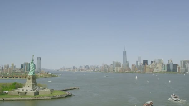 Estátua da liberdade, cidade de Nova York — Vídeo de Stock