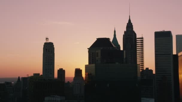 Ciudad de Nueva York al atardecer — Vídeo de stock