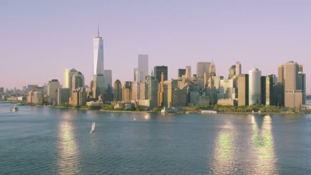 Ciudad de Nueva York paisaje urbano y rascacielos — Vídeo de stock