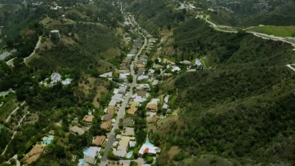 Californië voorsteden huizen en steden — Stockvideo