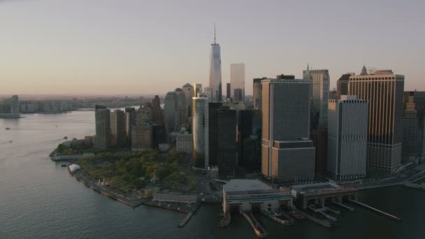 Ciudad de Nueva York paisaje urbano y rascacielos — Vídeos de Stock