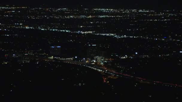 Los Angeles voorsteden nachts — Stockvideo
