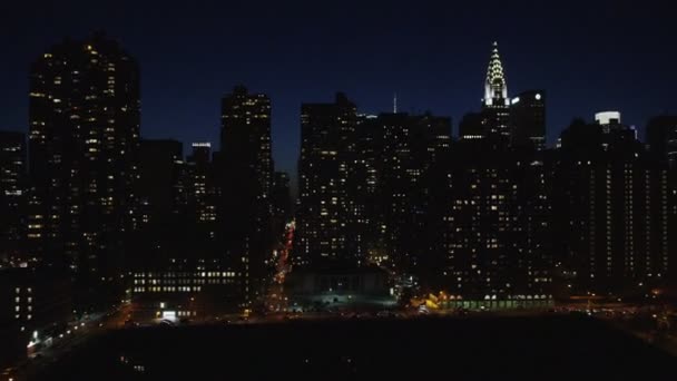 Ciudad de Nueva York en la noche — Vídeo de stock