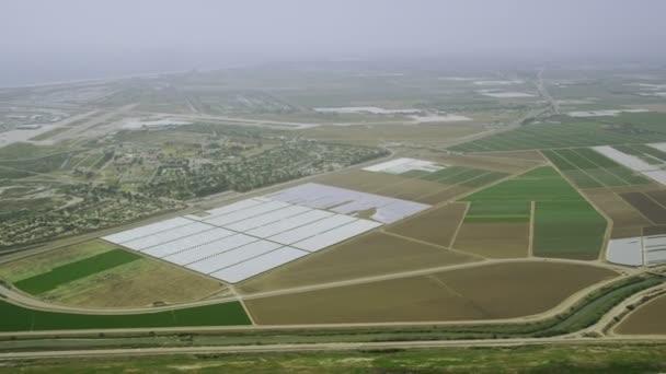 Felder mit verschiedenen Arten der Landwirtschaft — Stockvideo