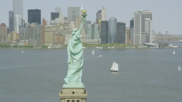 Estátua da liberdade, cidade de Nova York — Vídeo de Stock