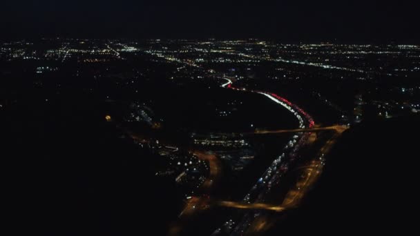 Los Angeles voorsteden nachts — Stockvideo