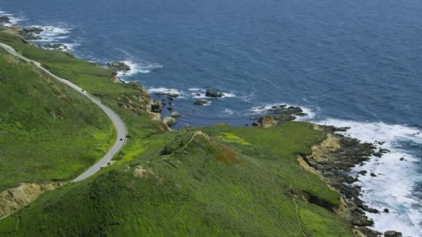 Kalifornie pobřeží podél Big Sur — Stock video